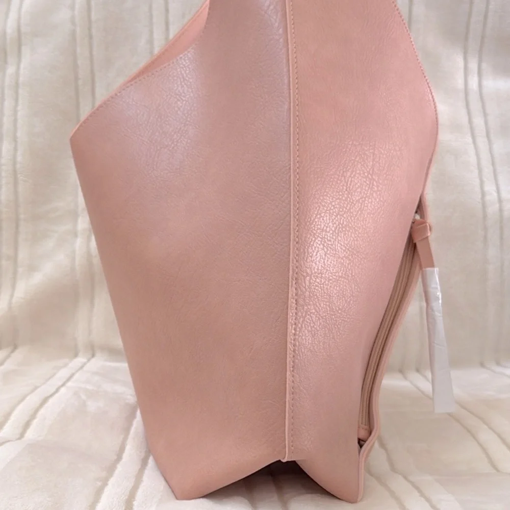 Geometric Design Hobo Shoulder Bag in Blush